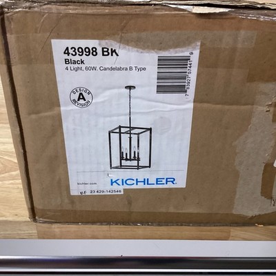 Kichler 43998 Crosby 4 Light 16''W Taper Candle Pendant - Black