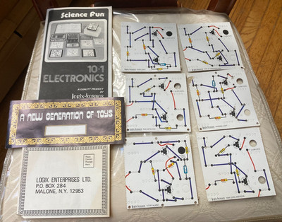Vintage 1973 Logix-Kosmos Science Fun 10-1 Electronics Manual & 6 Pattern Sheets