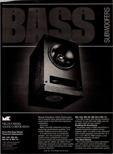 1992 ? Miller & Kreisel Bass Subwoofer Speaker ? 1 Page Print Ad ? 90s LA.34