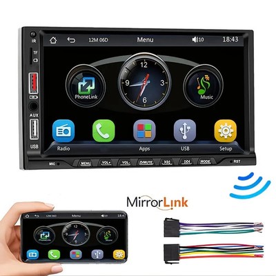 7-Inch HD Touchscreen Car MP5 Player 2DIN Stereo with Backup Camera FM Radio, Du