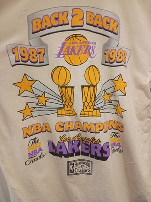 Back 2 Back LA Lakers 87 88 NBA Championship Mitchell & Ness size