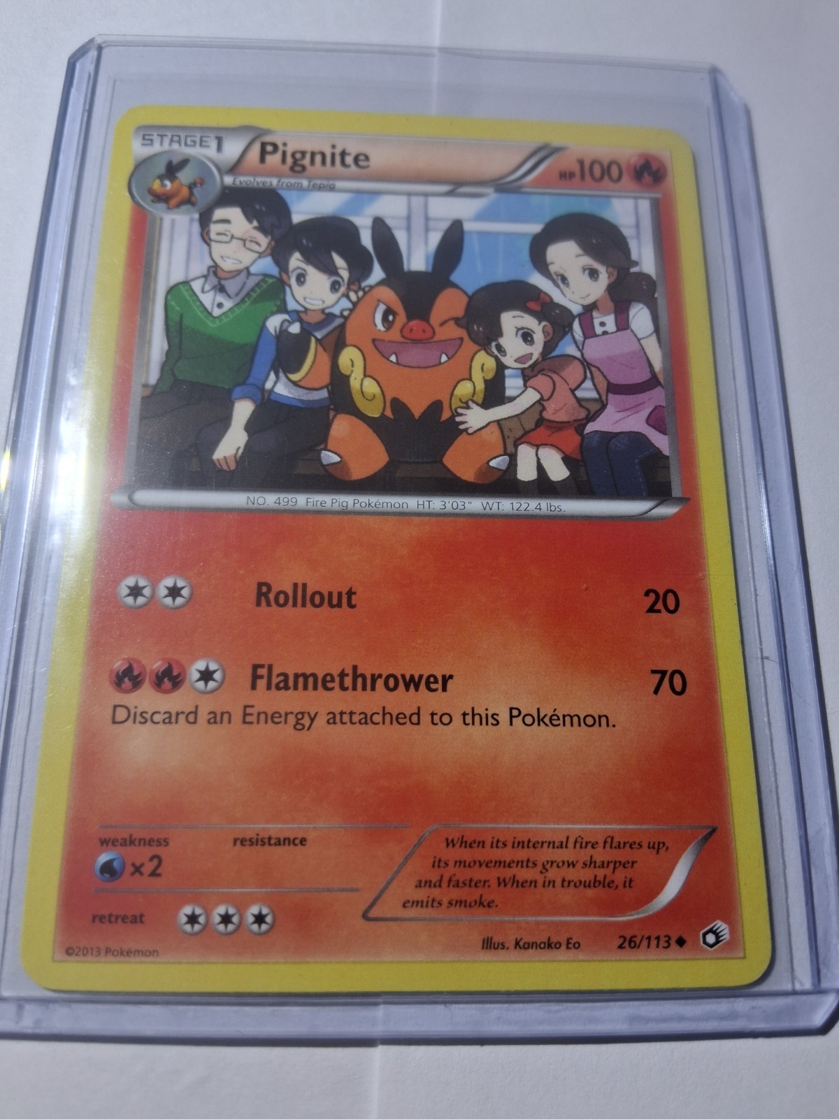 Pokemon Pignite #26/113 Legendary Treasures Uncommon Card
