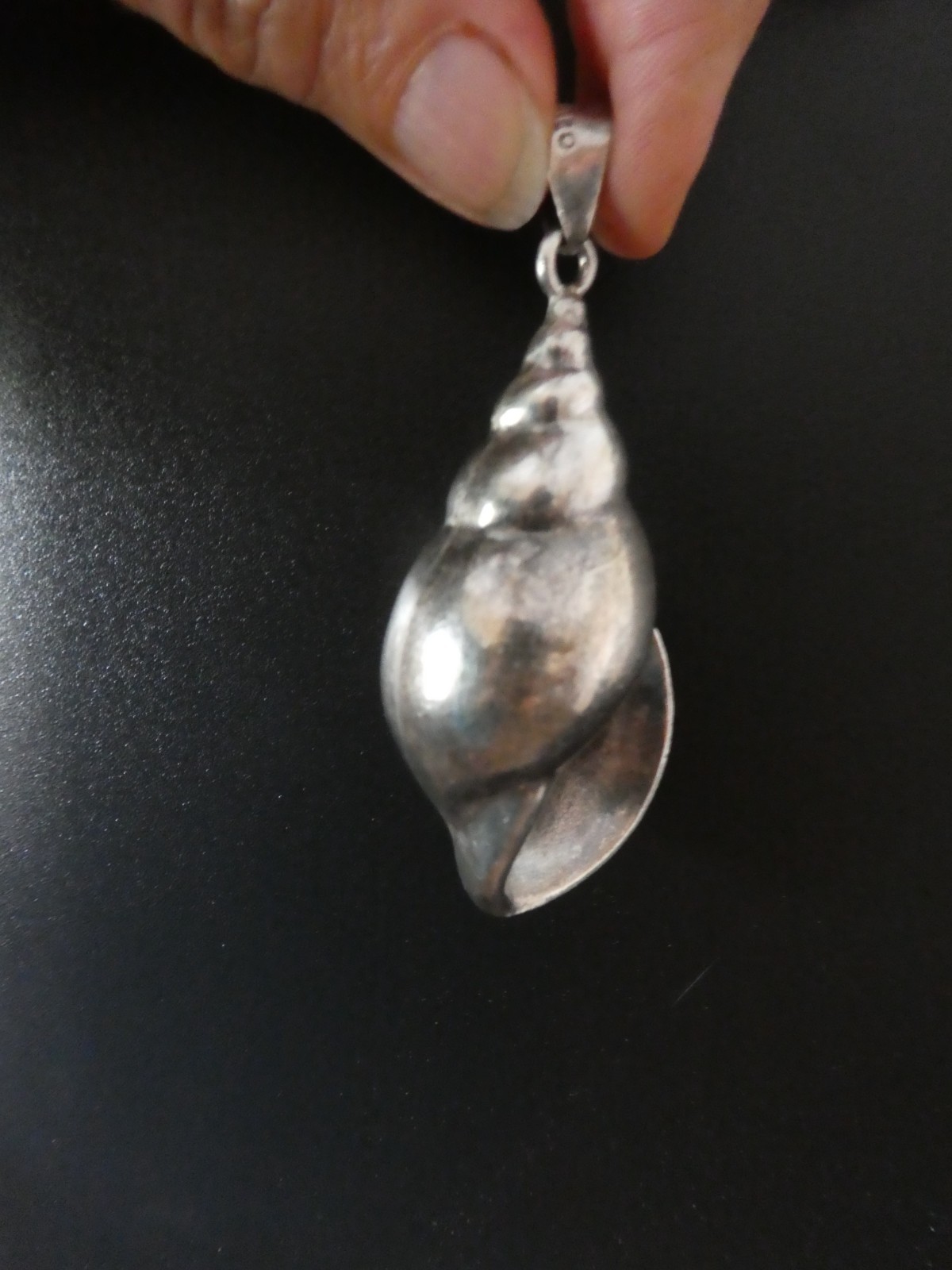 LARGE Vintage Solid Sterling .925 Shell Conch Pen… - image 1