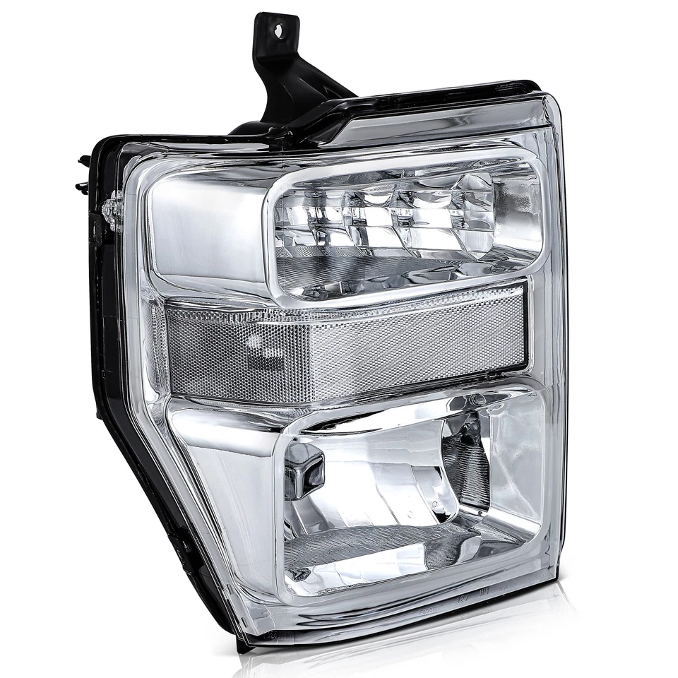 Chrome For 2008-2010 Ford F-250 F-350 F-450 F-550 Super Duty Headlights Assembly - Image 2 of 4