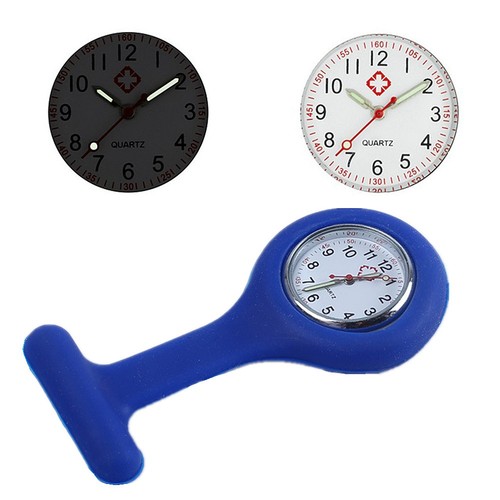 TRIXES Nurses Blue Fob Watch with Glow in the Dark Hands Silicone Case - Picture 3 of 9