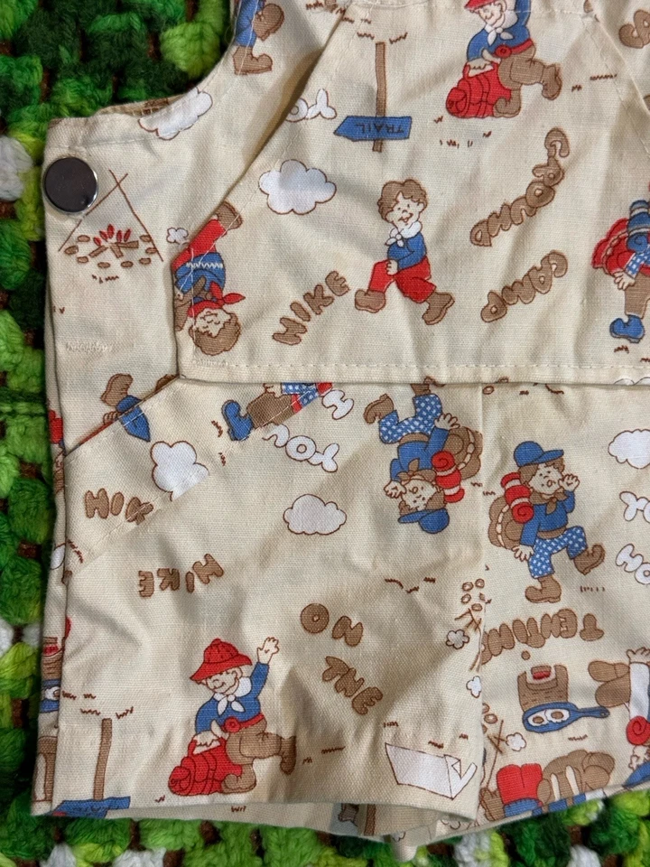 Vintage Carters Hike Campground Yoo-hoo AOP Shortalls Overall Toddler 2T Retro - Image 2 of 4