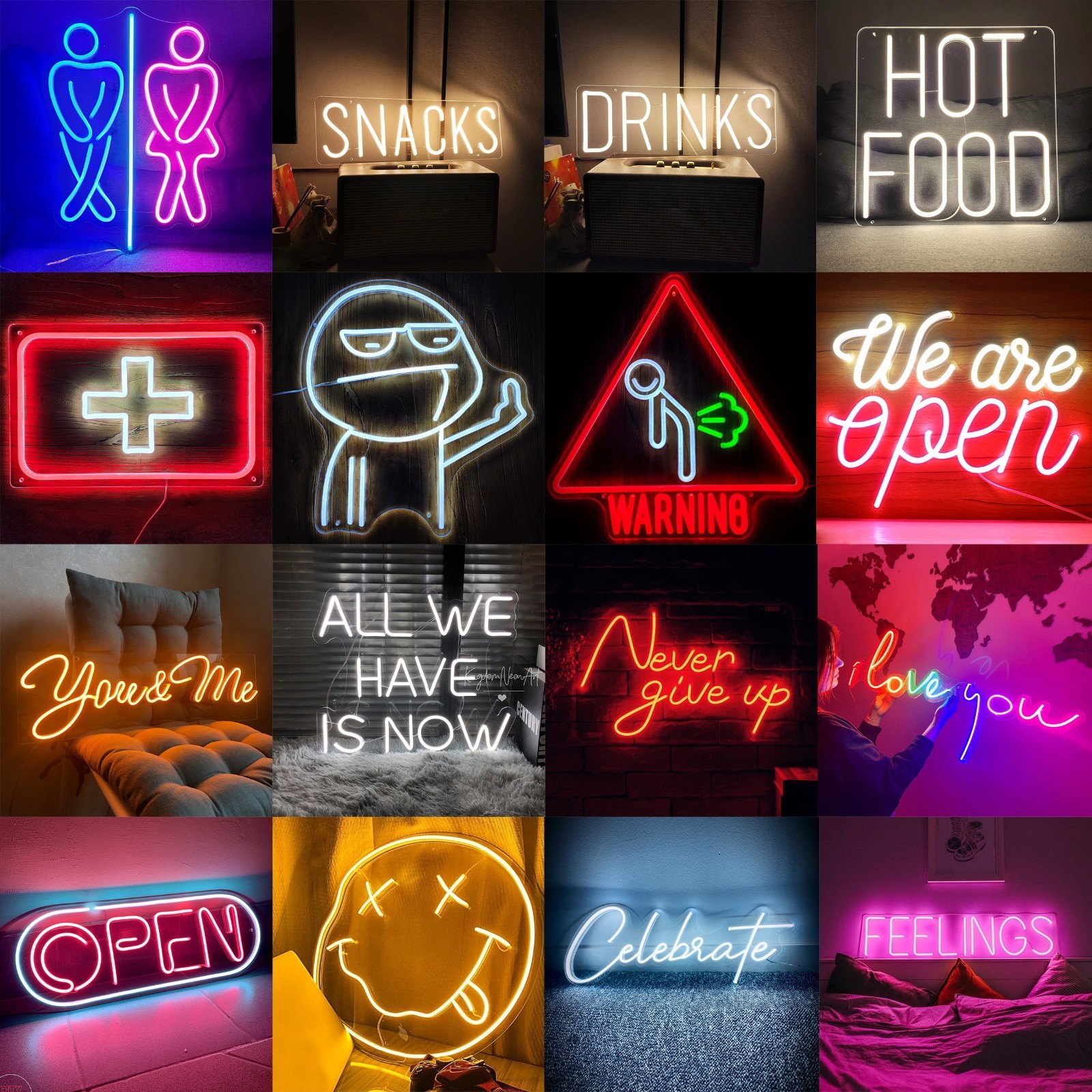 Insegna LED al neon luce USB lampada decorativa da parete configurazione di...