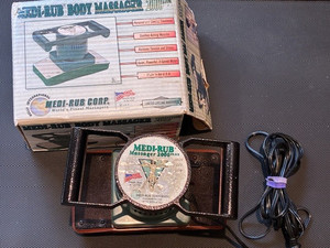 Medi-Rub Body Massager 2000 Plus Powerful 2-Speed Motor -  Brown Pad