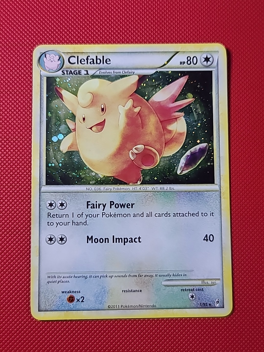 Pokemon Clefable Holo Rare Call of Legends 1/95 LP Holo