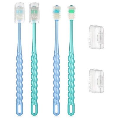4 Pcs 360-Degree Pet Toothbrush for Puppy, Deep Cleaning Pets Toothbrushes Sm...