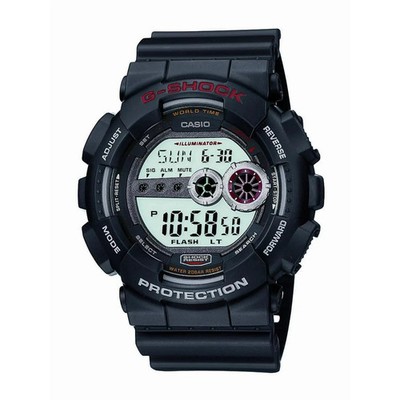 Casio G-Shock GD-100-1A Big Face Digital Matte Black Red Men Water Resistant