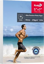 Koala Ultra Premium Photo Paper 5x7 In Glossy Printer 5"x7", White 
