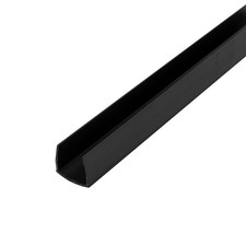 Styrene Plastic U Channel C Channel Black 5/8 Inch 48 Inch Length 3 Pack