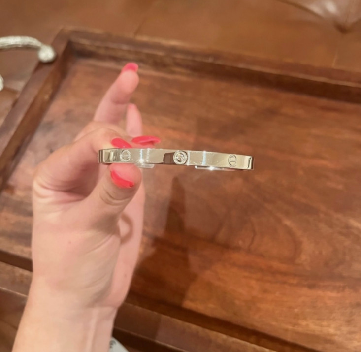 GORGEOUS Solid white gold diamond cuff bracelet b… - image 1