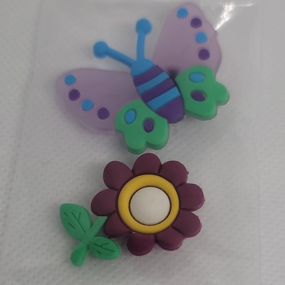 NEW Croc Charms Assorted Flower themed 2 piece set, USA Seller