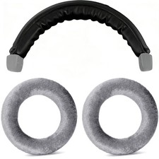 Replacement Cushions 2 IN1 Ear Pads Headband For Beyerdynamic DT770 Silver