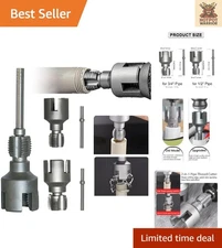 Durable Pipe Threading Tool Kit for Electric Drills - 2 Sizes Included