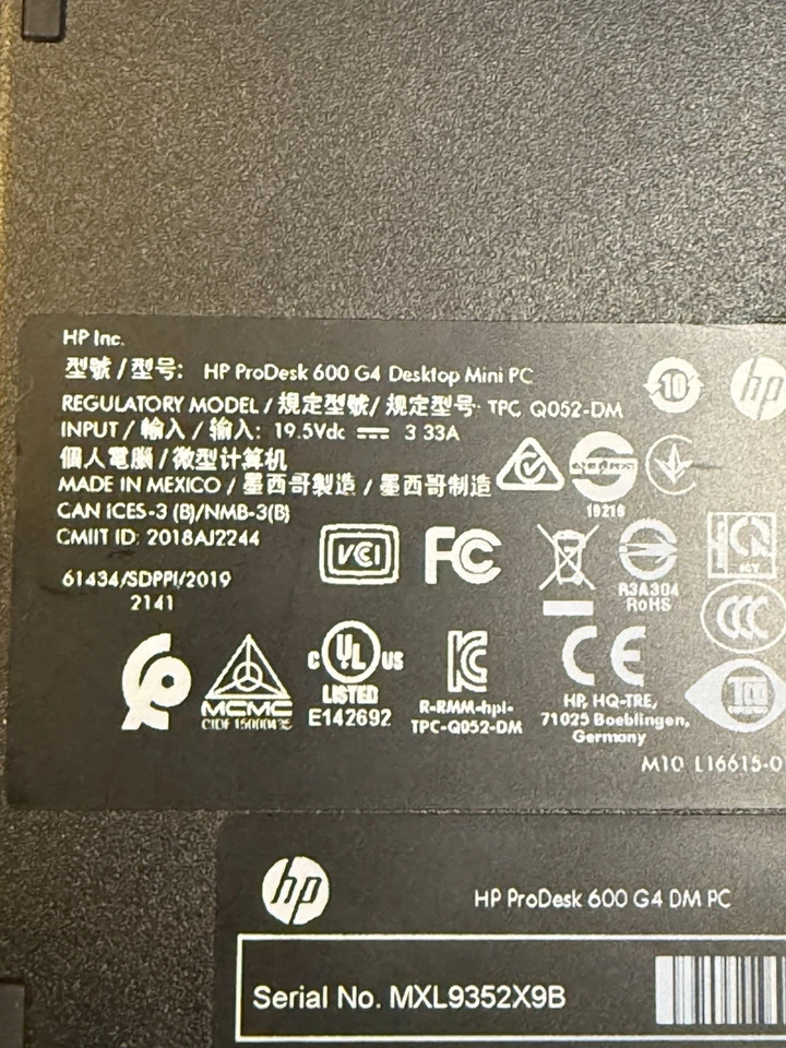 HP ProDesk 600 G4 DM Core i7 8700T 2.4GHz 16GB RAM 256g SSD Win 10 - Image 3 of 4