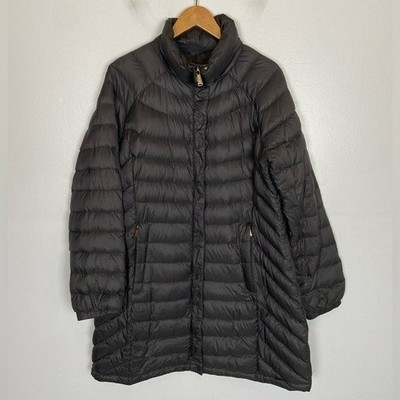 Michael Kors Women's Puff Packable Jacket XL Brown Mock Neck Lightweight Outwear