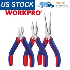 "Juego de mini alicates WORKPRO 3 piezas pequeños alicates kit de herramientas incluye alicates diagonales de 4"""