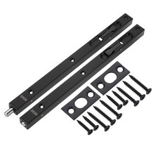 Verrou encastré 12" acier inox 304 pour porte 2Pcs noir