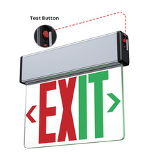 LED Exit Emergency Sign Light Red/Green Color Switchable- ABS Fire Resistance