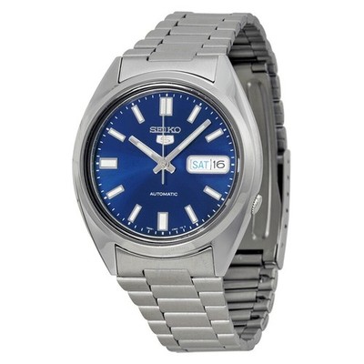 Seiko 5 Automatic Blue Dial Silver Tone Stainless-Steel Men's