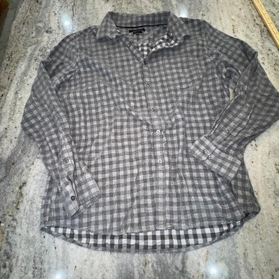Marc Anthony XXL Slim Fit Long Sleeve Button Down Gingham 100% Cotton Corduroy