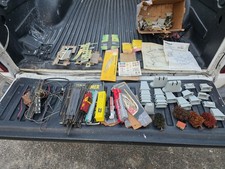 Vintage HO scale model train, Track, and More mixed die cast and plastic.