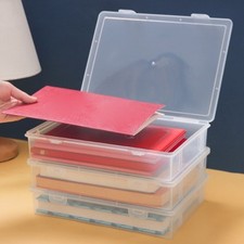 Large Capacity A4 File Storage Box Transparent Plastic Document Organizer Case