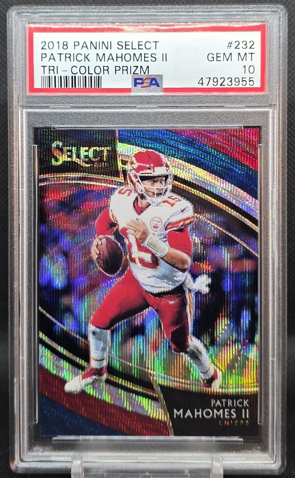 2018 Select Field Level 💈 Tri-Color Prizm /99 PATRICK MAHOMES #232 PSA 10