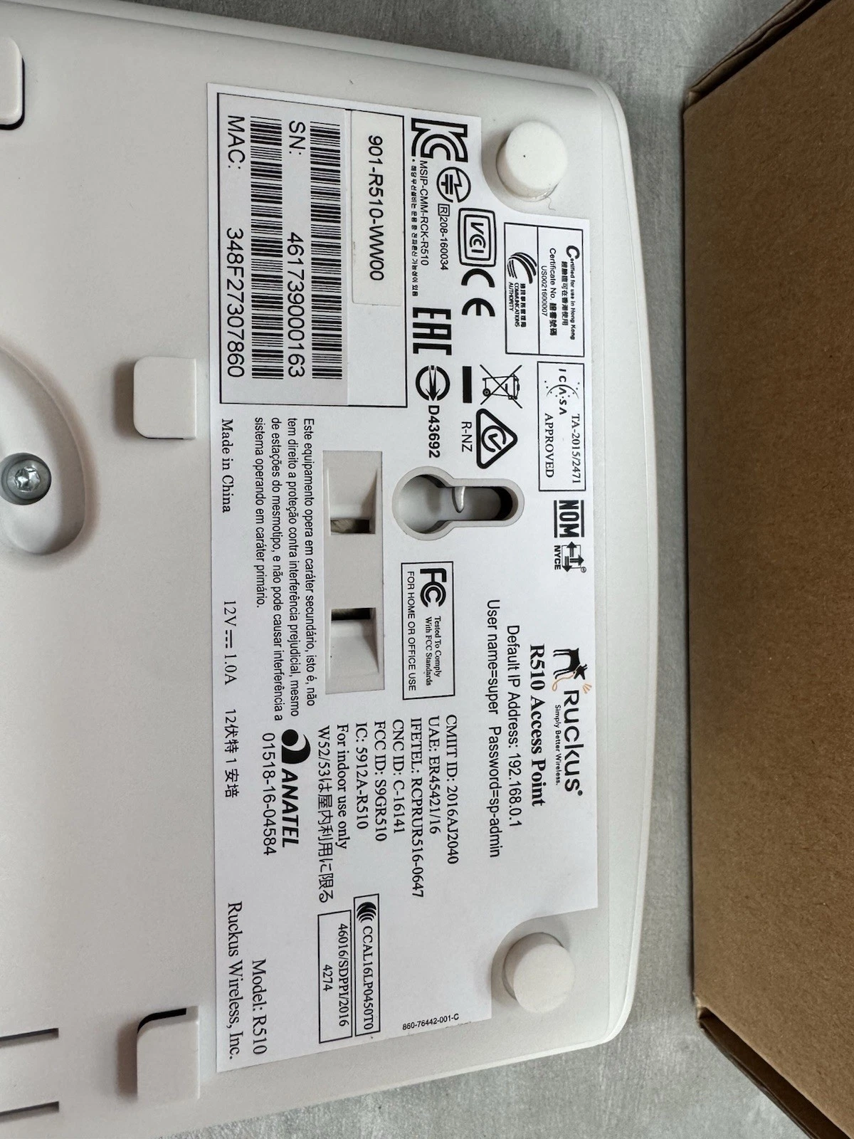 Ruckus R510 Unleashed WiFi Access Point 802.11ac Wave 2 PoE 901-R510-WW00 8