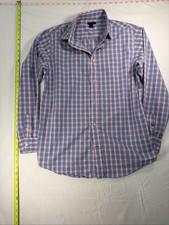 Tommy Hilfiger Men s Pink Blue Plaid Button Up Shirt Short Sleeve Casual Size M