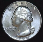 1964-D 25C Washington BU 90% Silver 26uww0204-6