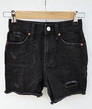 Girls Old Navy Black Distressed Denim Shorts, High-Rise, Slim Size 8