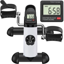 Under Desk Bike Pedal Exerciser, Portable Mini Exercise Bike with LCD Display...
