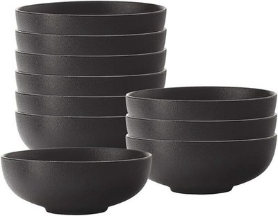 Maxwell & Williams Caviar Black  Soup Bowl, Premium Ceramic, Black, Set of 10 
