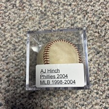 A. J. Hinch Autographed Baseball With Case, Phillies, Astros, Tigers