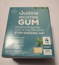 Quitine Nicotine Gum Coated 4mg Mint 1 box 240 pieces per box