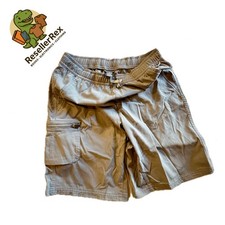 REI Co Op Kids Cargo Shorts Size Large Elastic Waist Zip Pocket Tan Outdoor