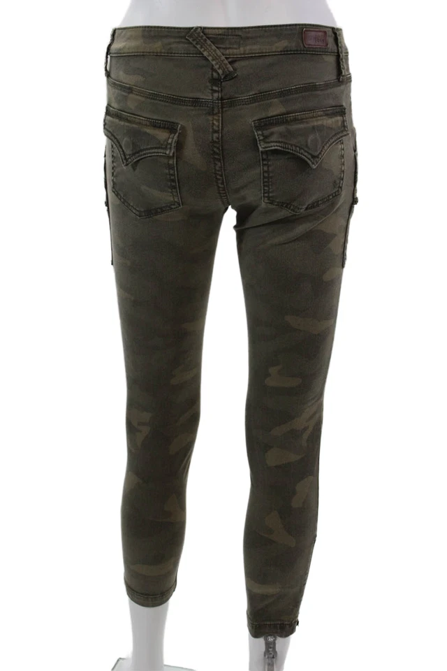 Женские камуфляжные узкие укороченные джинсы Joie на молнии со средней посадкой коричневые размер 25 - Изображение 3 из 4