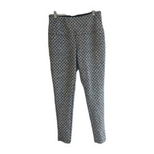 Chico's Zenergy Gray Polka Dot Skinny High Rise Pull On Pants Womans Size 8/10