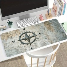 1pc Large Gaming Mouse Pad Compatible for PCLaptop - Vintage Compass Desk Mat w