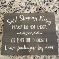 Shhh Baby Sleeping-Baby Sleeping Sign Front Door Decor Newborn New Baby Gift