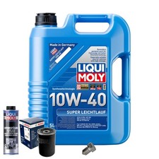 Motoröl 10W40 LIQUI MOLY 5L+BOSCH Ölfilter+Spülung+Ölablassschraube