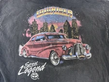 Vintage 90s Lowrider Street Legend T-shirt Black Faded Distressed M-L