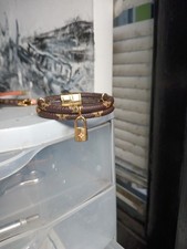 Stainless steel gold  faux leather bracelet for women