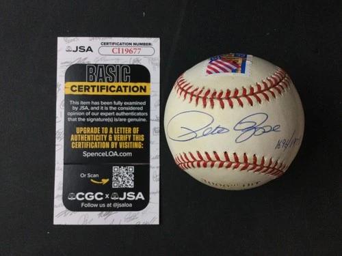 Pete Rose SINGLE SIGNED Rawlings NL Baseball JSA Reds HIGH GRADE 3,000 1978 Ball
