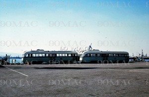 LAMTA. PCC CARS 3034/3121. LA HARBOR (CA). Original Slide 1968. TO CAIRO!!!