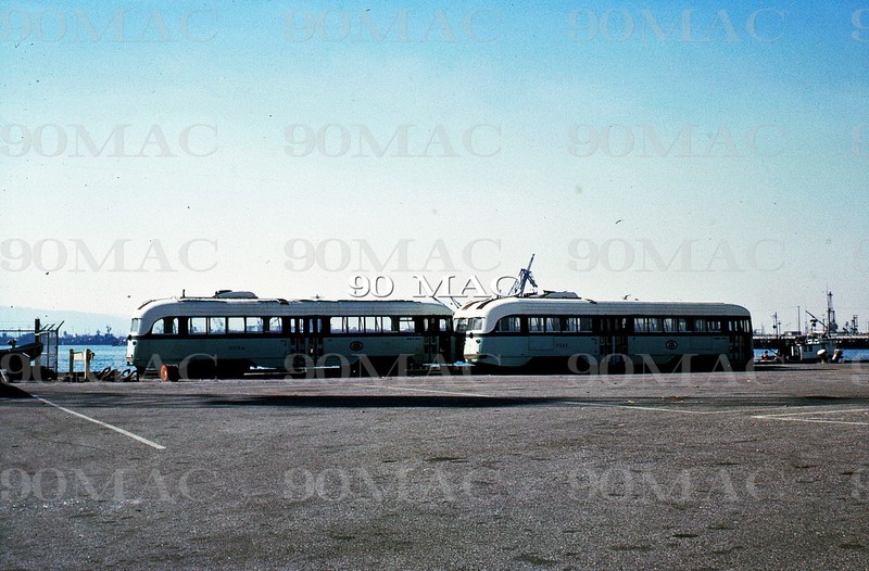 LAMTA. PCC CARS 3034/3121. LA HARBOR (CA). Original Slide 1968. TO CAIRO!!!